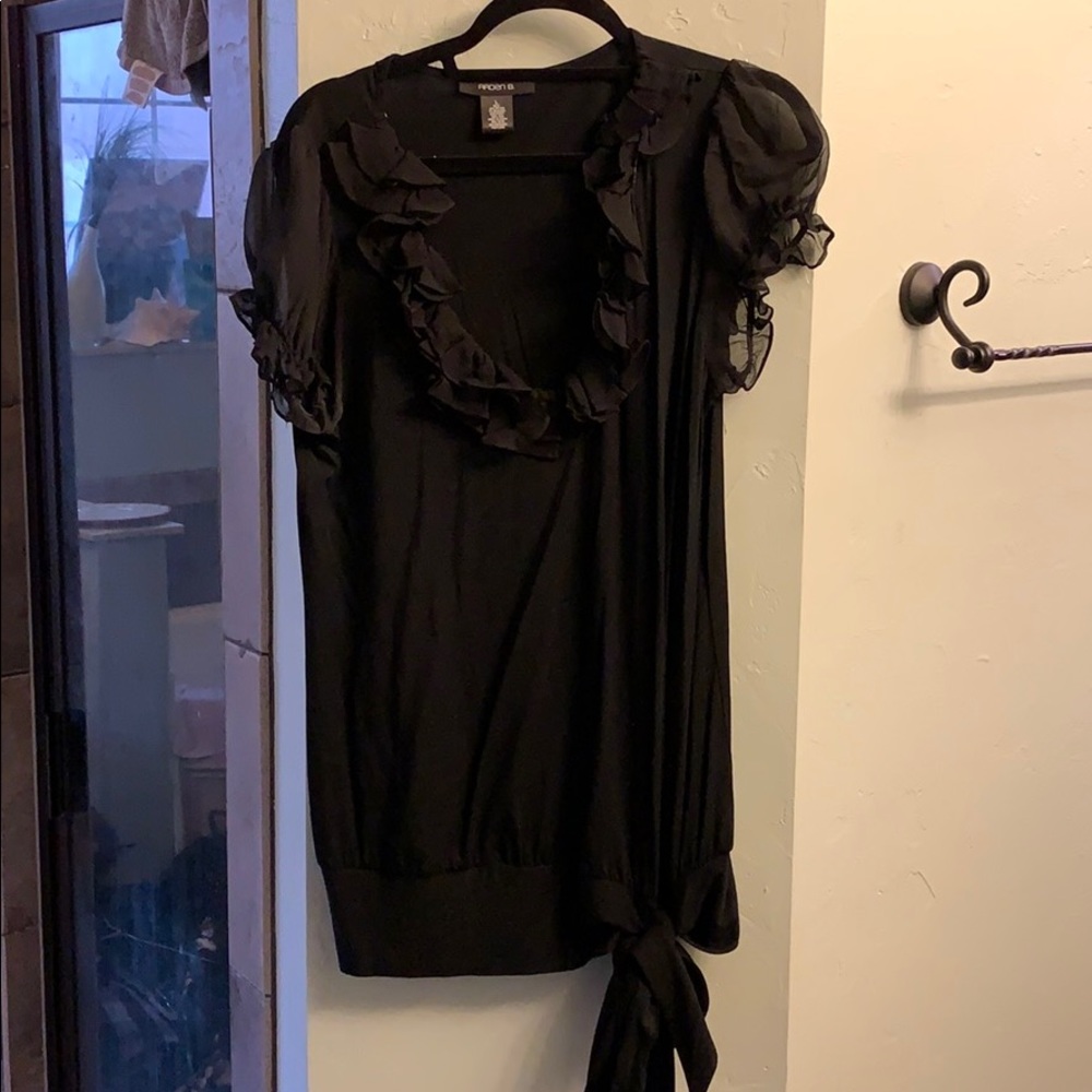 Black ruffle top